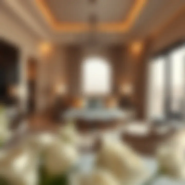 Elegant Accommodations at Dhanat Al Ain Luxurious suite at Dhanat Al Ain showcasing elegant design and comfort