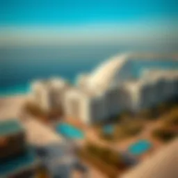 Aerial view of Five Palm Jumeirah showcasing its stunning architecture