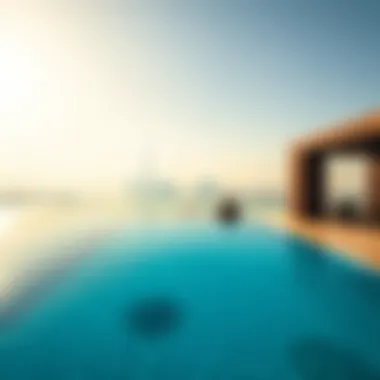 Infinity Pool at Five Palm Jumeirah Infinity pool with a breathtaking view of the Dubai skyline