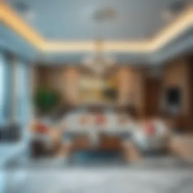 Luxurious Living Room at Five Palm Jumeirah Luxurious living room interior within Five Palm Jumeirah residences