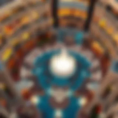 Aerial View of Dubai Mall Fountains Aerial view showcasing the intricate layout of the Dubai Mall fountains