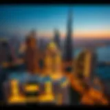 Aerial view of Dubai's skyline showcasing luxury properties