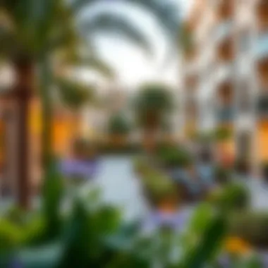 Community Living in Dubai A vibrant community area within a Dubai residential complex