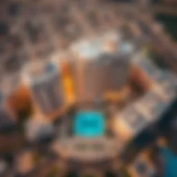 Aerial view of Damac Celestia showcasing its prime location in Dubai.