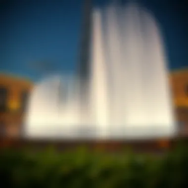 Dubai Fountain: A Dance of Water and Light The enchanting view of the Dubai Fountain performing near Burj Khalifa