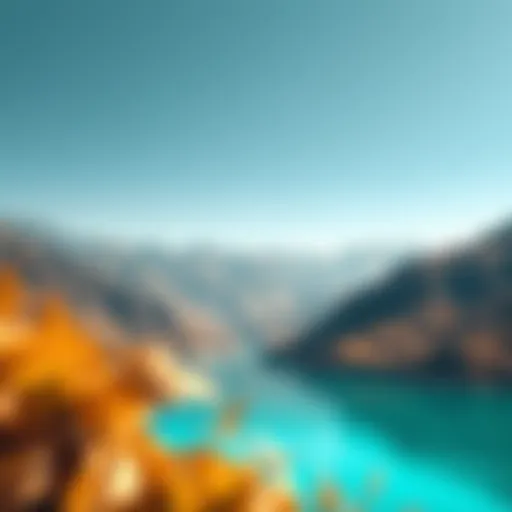 Hatta's Turquoise Lake in the Hajar Mountains Serene view of Hatta's turquoise lake surrounded by mountains