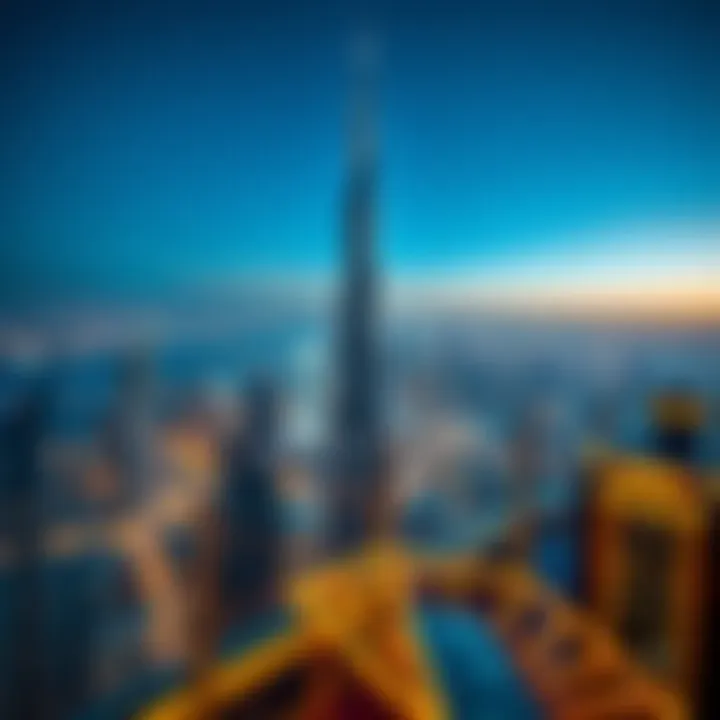 Panoramic skyline of Dubai from Burj Khalifa