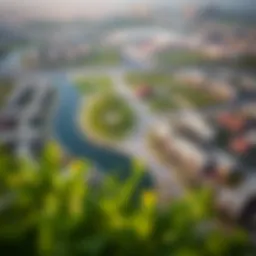 Aerial view of the شويفات خليفة neighborhood showcasing its layout and greenery