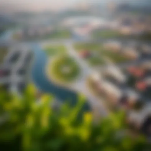 Aerial view of the شويفات خليفة neighborhood showcasing its layout and greenery