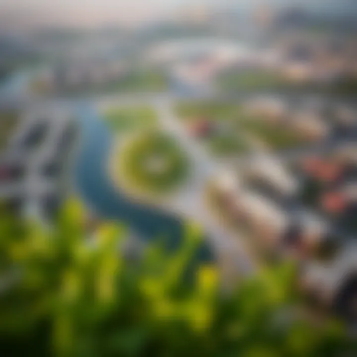 Aerial view of the شويفات خليفة neighborhood showcasing its layout and greenery