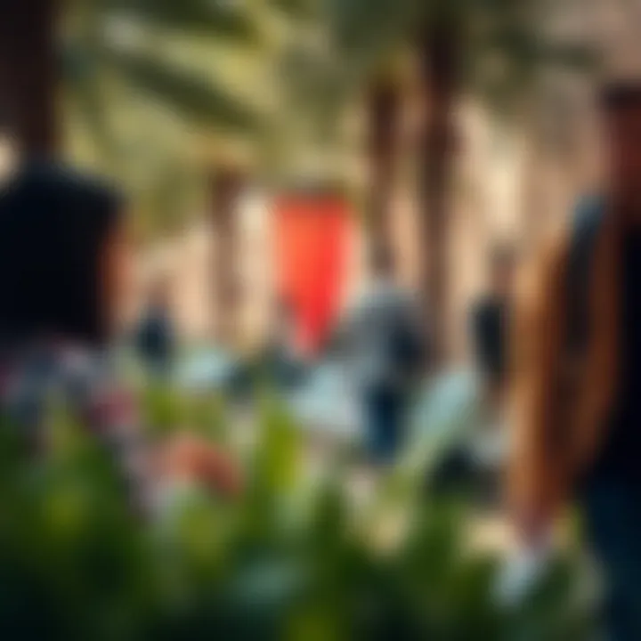 Vibrant Campus Life in Dubai Universities A vibrant campus life scene depicting students participating in extracurricular activities.