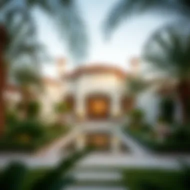 Serene Garden Setting of Al Mizhar Villas Beautiful garden surrounding a villa in Al Mizhar