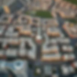 Aerial view showcasing the intricate layout of ICAD Residential City