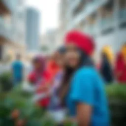 Volunteers engaging in community service activities in Dubai