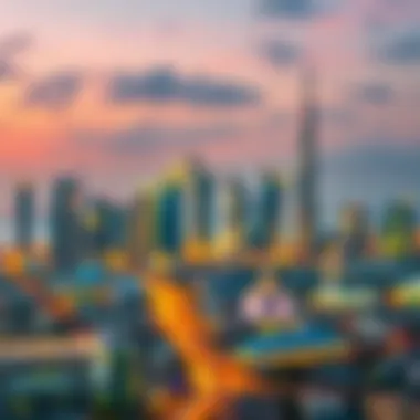 Vibrant Skyline of Dubai with Wasl Developments Stunning skyline of Dubai showcasing wasl real estate developments