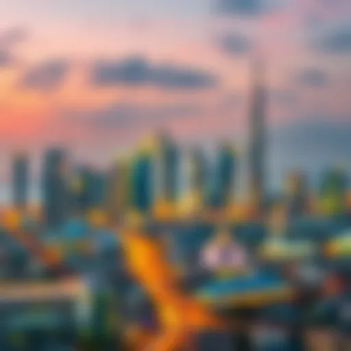 Vibrant Skyline of Dubai with Wasl Developments Stunning skyline of Dubai showcasing wasl real estate developments