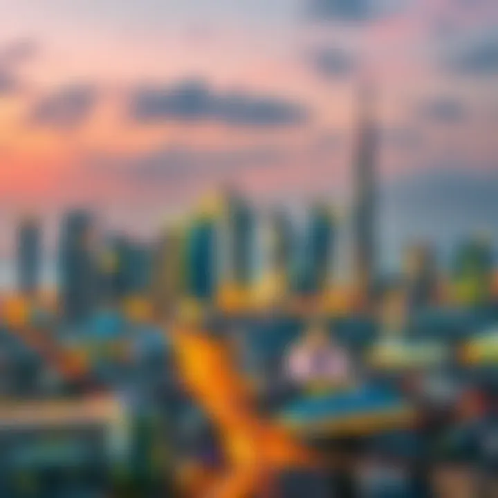 Vibrant Skyline of Dubai with Wasl Developments Stunning skyline of Dubai showcasing wasl real estate developments