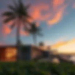 Stunning view of Five Palm Residences at sunset