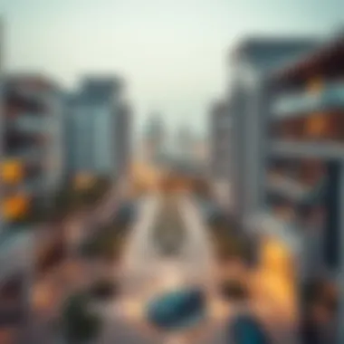 Architectural Elegance of Gate Village Panoramic view of Gate Village showcasing its modern architecture