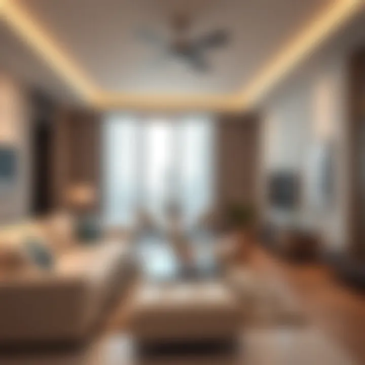 Stylish Apartment Interior in Hartland Dubai Interior of a stylish apartment in Hartland Dubai