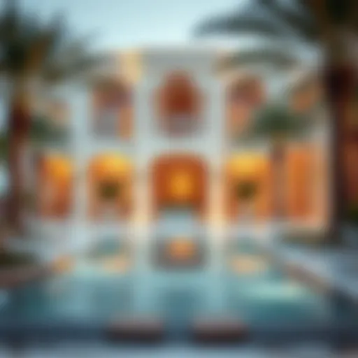 Luxurious hotel exterior on Marjan Island
