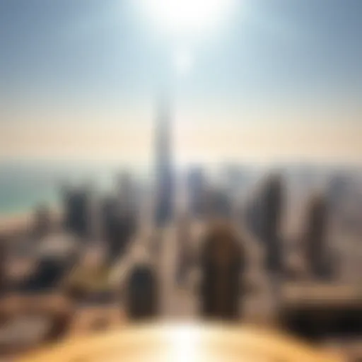 Stunning Dubai Skyline Aerial view showcasing the skyline of Dubai with prominent landmarks