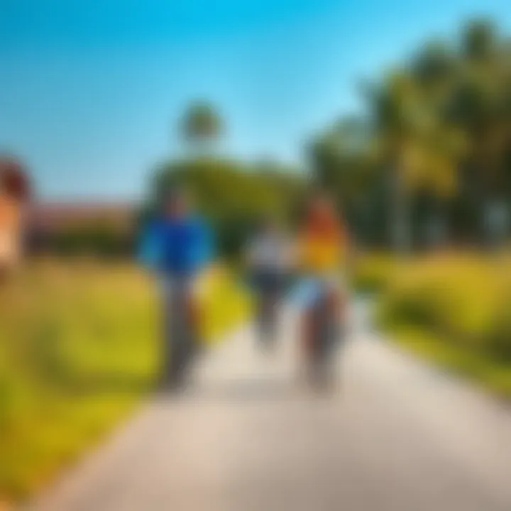 Cyclists enjoying a day on the track amidst natural surroundings