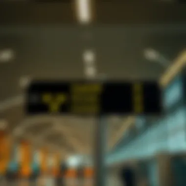 Signage directing arriving passengers within the terminal