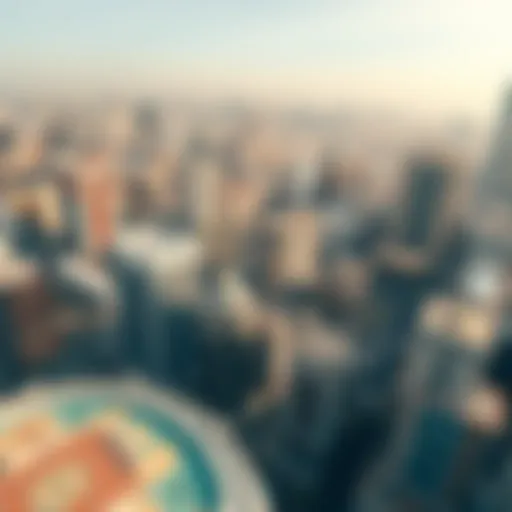 Dubai's Commercial Districts from Above Aerial view of Dubai's skyline showcasing commercial districts