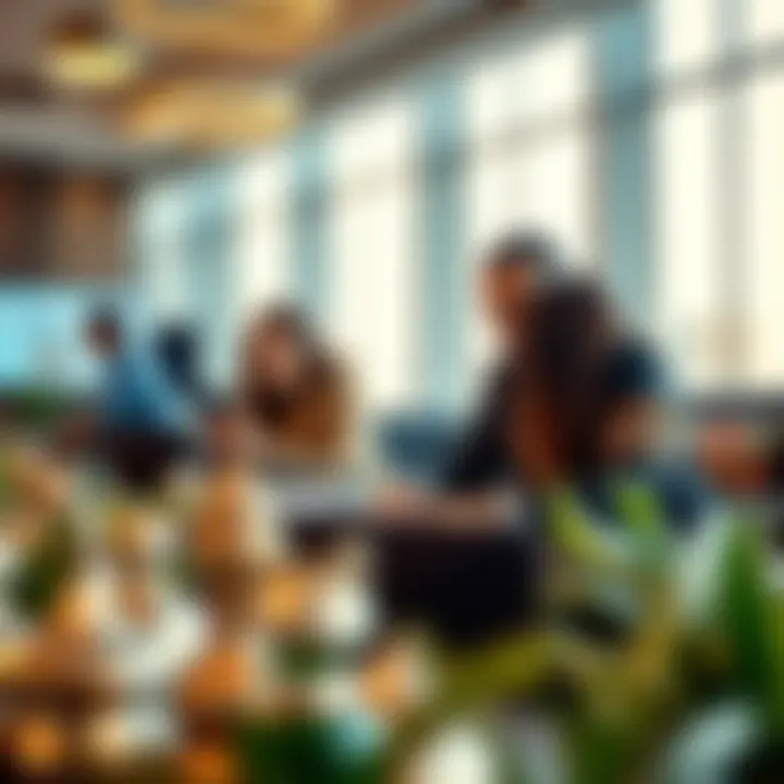 Analyzing Market Trends Real estate professionals analyzing market trends on a digital platform