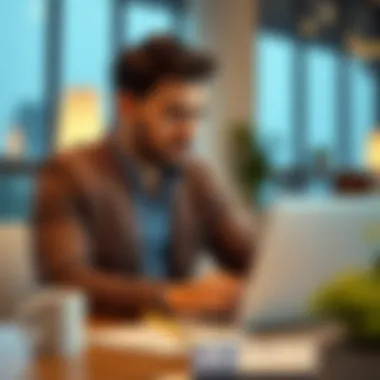 Making Informed Decisions in Complex Situations A thoughtful individual reviewing options on a laptop, representing decision-making.