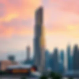 Nuaimia One Tower showcasing its stunning architecture against the Dubai skyline