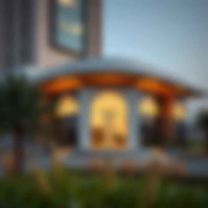 Stylish Bank Architecture in Dubai An elegant bank exterior in Dubai showcasing modern architecture