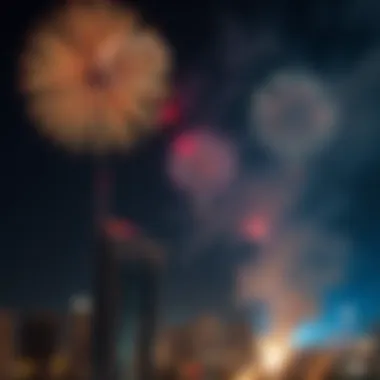 National Day Fireworks in Dubai Fireworks display during National Day in Dubai