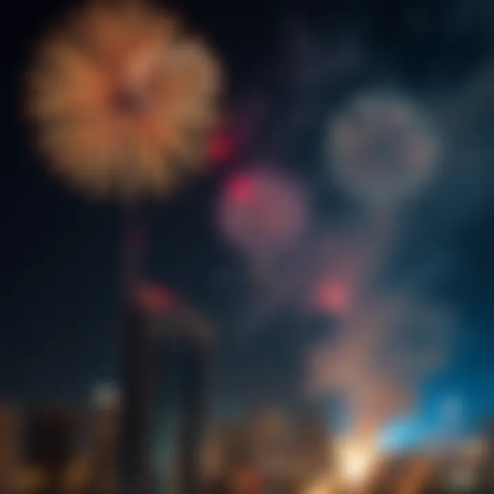 National Day Fireworks in Dubai Fireworks display during National Day in Dubai