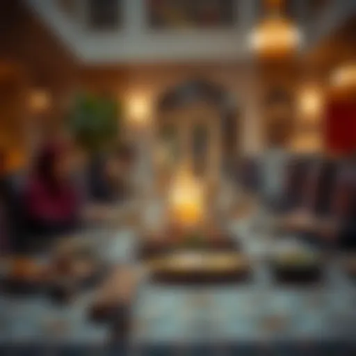 Traditional Iftar meal setting