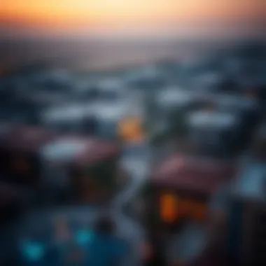Luxurious Living in Dubai An aerial view of a luxurious residential community in Dubai