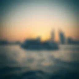 Ferry navigating across the water between Sharjah and Dubai