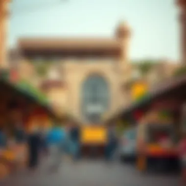 Marketplace in Town Square Dubai A vibrant marketplace in Town Square bustling with activity and local vendors.