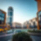 A panoramic view of Town Square Dubai showcasing modern architecture and vibrant community spaces.