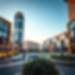 A panoramic view of Town Square Dubai showcasing modern architecture and vibrant community spaces.