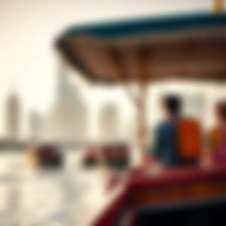 Tourists enjoying a scenic ride across Dubai Creek