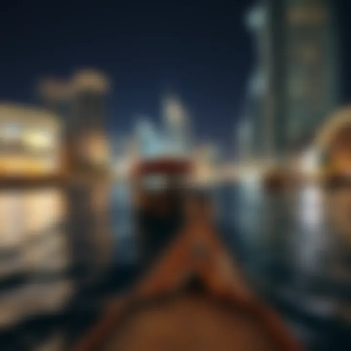 Traditional Abra navigating the waterways of Dubai