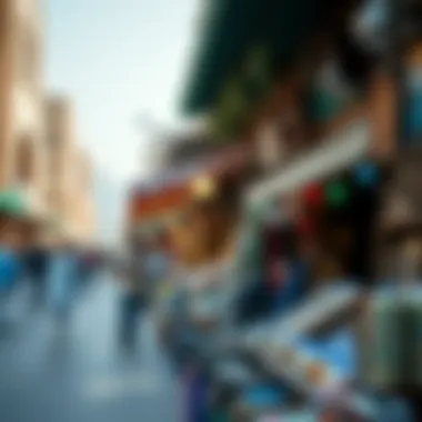 A vibrant market scene depicting lifestyle and culture in Dubai